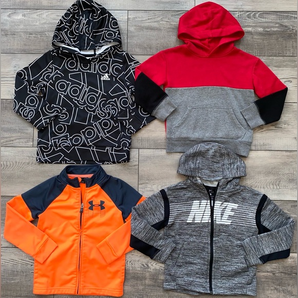 adidas Other - Under Armour Adidas Nike Boy’s Athletic Wear Hoodie Sweatshirt Bundle Lot 4 4T